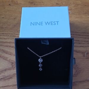 Nine West Gold Necklace with Sparkling Accents